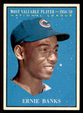 1961 Topps Baseball #485 Ernie Banks MVP Cubs EX 545498