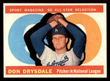 1960 Topps Baseball #570 Don Drysdale A.S. Dodgers EX 545510