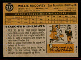 1960 Topps Baseball #316 Willie McCovey Giants EX+/EX-MT 545519