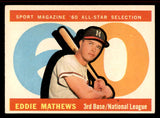 1960 Topps Baseball #558 Eddie Mathews A.S. Braves EX+/EX-MT 545524