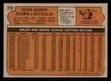 1972 Topps Baseball #299 Hank Aaron Braves VG-EX 545597
