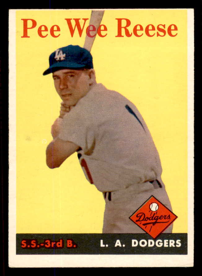 1958 Topps Baseball #375 Pee Wee Reese Dodgers VG-EX 545662
