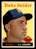 1958 Topps Baseball #088 Duke Snider Dodgers EX+/EX-MT 545665