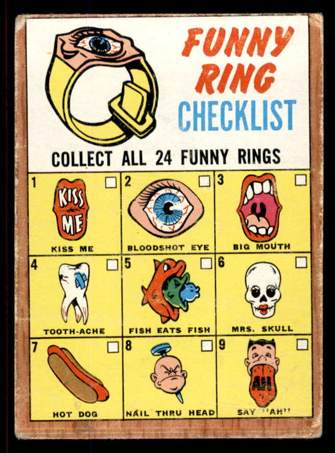 1966 Topps Football #015 Funny Ring Checklist Good 545672
