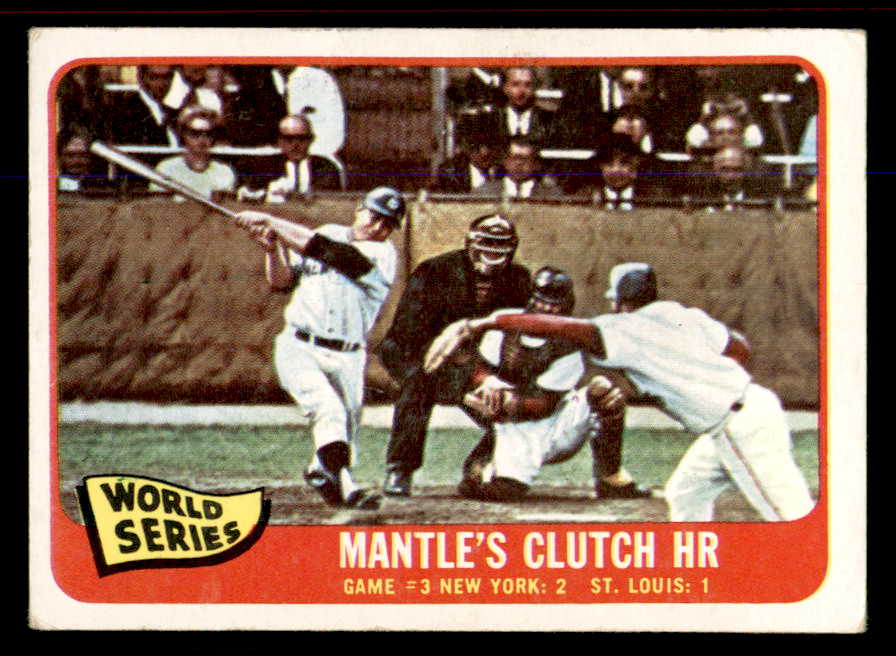 1965 Topps Baseball #134 World Series Game 3 Mickey Mantle VG-EX 545678
