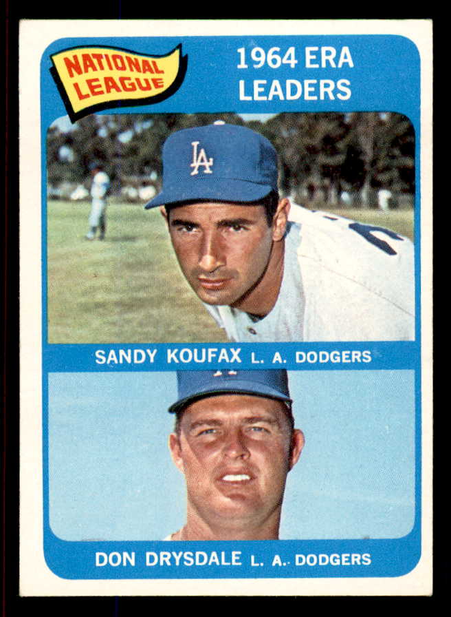 1965 Topps Baseball #008 N.L. ERA Leaders Sandy Koufax EX-MT 545689