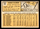 1963 Topps Baseball #500 Harmon Killebrew Twins VG-EX 545691