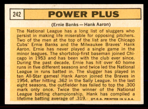 1963 Topps Baseball #242 Hank Aaron Ernie Banks EX+/EX-MT 545694