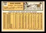 1963 Topps Baseball #550 Duke Snider Mets EX-MT 545696