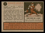 1962 Topps Baseball #001 Roger Maris Yankees VG-EX 545709