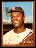 1962 Topps Baseball #530 Bob Gibson Cardinals EX 545710