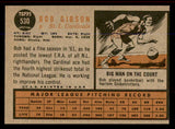 1962 Topps Baseball #530 Bob Gibson Cardinals EX 545710