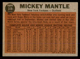 1962 Topps Baseball #318 Mickey Mantle IA Yankees VG-EX 545711