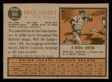 1962 Topps Baseball #500 Duke Snider Dodgers EX-MT 545727