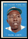 1961 Topps Baseball #484 Hank Aaron MVP Braves VG-EX 545738