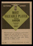 1961 Topps Baseball #484 Hank Aaron MVP Braves VG-EX 545738