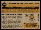 1960 Topps Baseball #445 Warren Spahn Braves EX-MT 545749