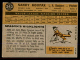 1960 Topps Baseball #343 Sandy Koufax Dodgers VG-EX 545756