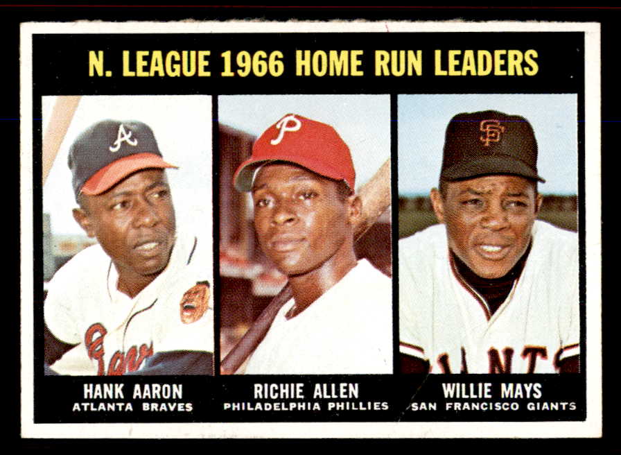 1967 Topps Baseball #244 N.L. Home Run Leaders Aaron Mays NR-MT 545778