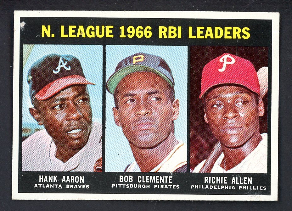 1967 Topps Baseball #242 N.L. RBI Leaders Aaron Clemente VG-EX 545780