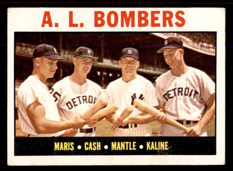1964 Topps Baseball #331 Mickey Mantle Al Kaline Roger Maris VG-EX 545783