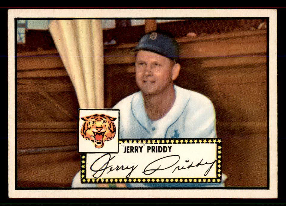 1952 Topps Baseball #028 Jerry Priddy Tigers EX-MT Black 545865