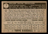 1952 Topps Baseball #007 Wayne Terwilliger Dodgers EX Black 545874