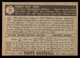 1952 Topps Baseball #021 Ferris Fain A's EX Black 545879