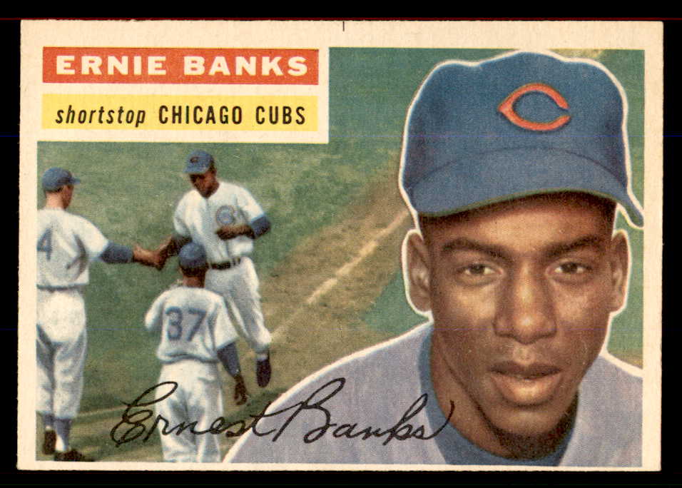 1956 Topps Baseball #015 Ernie Banks Cubs EX-MT White 545880