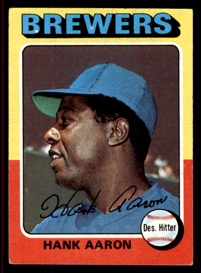 1975 Topps Baseball #660 Hank Aaron Brewers VG-EX 545885