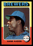 1975 Topps Baseball #660 Hank Aaron Brewers VG-EX 545885