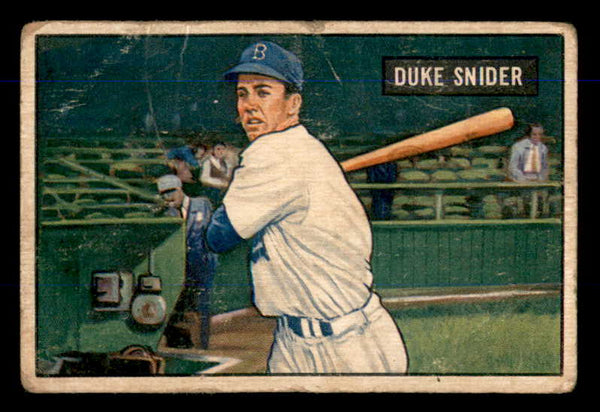 1951 Bowman Baseball #032 Duke Snider Dodgers Fair 545902