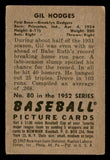1952 Bowman Baseball #080 Gil Hodges Dodgers GD-VG 545906