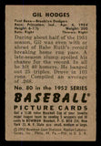 1952 Bowman Baseball #080 Gil Hodges Dodgers EX 545908