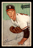 1952 Bowman Baseball #156 Warren Spahn Braves VG-EX 545910