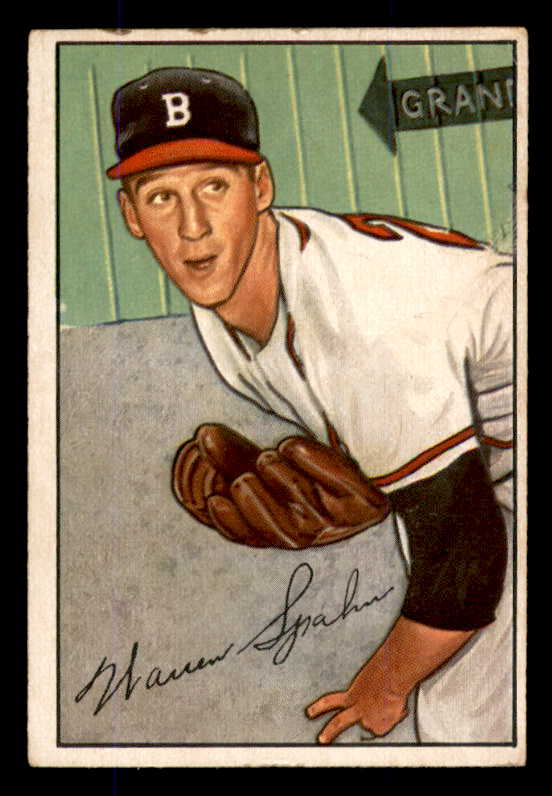 1952 Bowman Baseball #156 Warren Spahn Braves VG-EX 545916