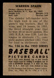 1952 Bowman Baseball #156 Warren Spahn Braves VG-EX 545916