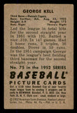 1952 Bowman Baseball #075 George Kell Tigers EX 545925