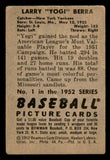 1952 Bowman Baseball #001 Yogi Berra Yankees FR-GD 545928