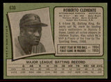 1971 Topps Baseball #630 Roberto Clemente Pirates VG-EX 545967