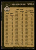 1973 Topps Baseball #001 Hank Aaron Babe Ruth Willie Mays VG-EX 546054