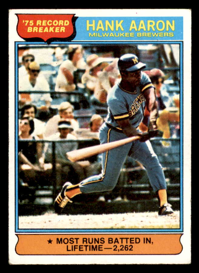 1976 Topps Baseball #001 Hank Aaron RB Brewers VG-EX 546064