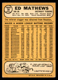 1968 Topps Baseball #058 Eddie Mathews Tigers EX 546096
