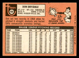 1969 Topps Baseball #400 Don Drysdale Dodgers VG-EX 546133