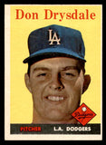 1958 Topps Baseball #025 Don Drysdale Dodgers VG-EX 546177