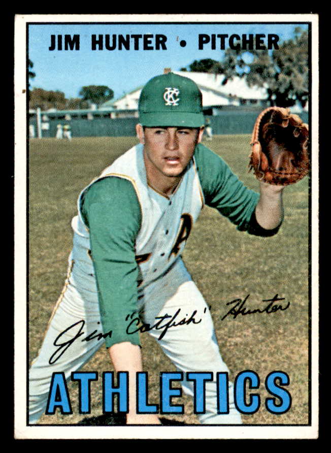 1967 Topps Baseball #369 Catfish Hunter A's EX+/EX-MT 546252
