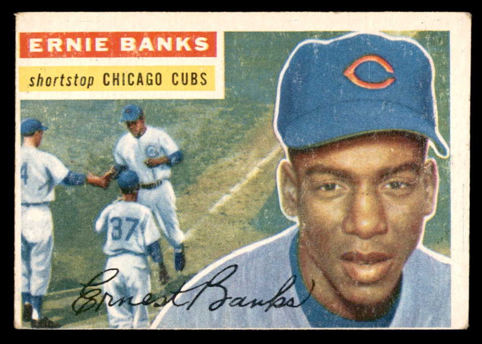 1956 Topps Baseball #015 Ernie Banks Cubs VG/VG-EX White 546278