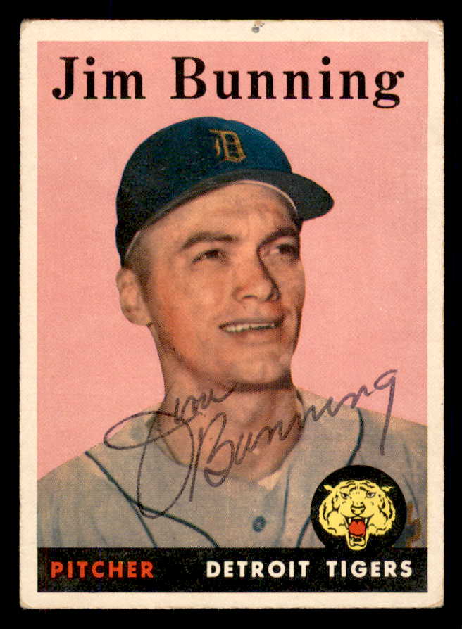 1958 Topps #115 Jim Bunning Tigers Signed Autographed