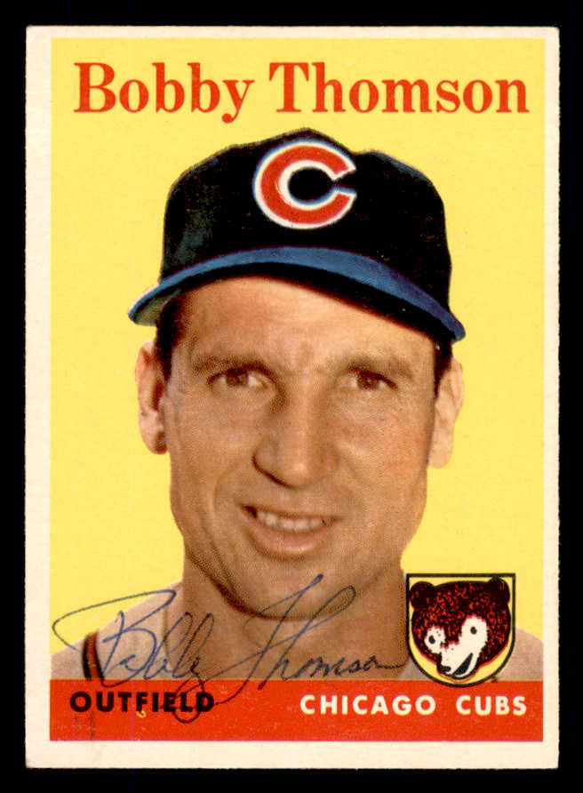 1958 Topps #430 Bobby Thomson Cubs Signed Autographed