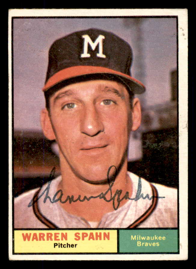 1961 Topps #200 Warren Spahn Braves Signed Autographed